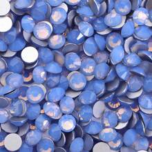 Serie ópalo redondo de cristal para aplicar con pegamento - piedras preciosas brillantes de 1,5-6,5 mm (0,059-0,256") para ropa, zapatos, bolsos, manualidades, bodas, Pascua, decoración del hogar - 1440/288 piezas (blanco/rosa pálido/azul/menta/colores surtidos)