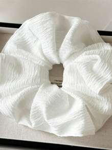 独特设计，高端质感，超大镂空发髻发圈，褶皱边缘，时尚螺旋发饰，格纹涤纶休闲发圈，发绳，马尾辫发圈，头饰