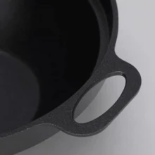 1pc Single Person Hot Pot With Lid, Non-Stick Coating Spicy Hot Pot Suitable For Home Use - Black - View 4