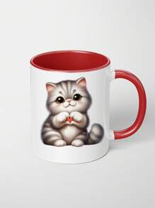 1pc Personalized Name White Mug, Handmade Ceramic Mug, Unique Gift For Special Occasions, Personalized Photo Coffee Mug, Personalized Anniversary Photo Mug,Chic Design - White - View 30