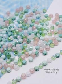 Mixed Color 30pcs 8mm/Bag Flat Round Faceted Glass Beads AB Color Disc-Shaped Glass Loose Beads For Jewelry Making DIY Bracelet Earring
