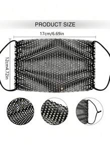1 Stück Mode Frauen künstlicher Kristall Gesichtsmaske, elastisch, atmungsaktiv, funkelnde Strass Party Tanz Dekoration Rollenspiel Maske Kostümzubehör, funkelnde Strass Mesh Gesichtsmaske Maskenball Maske für Frauen, Glitzer Gesichtsmaske, funkelnde Maske, Weihnachtsparty, hergestellt aus Polyesterfaser