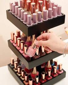 Homde Nail Polish Organizer 120-212 Bottles, 360 Rotating Nail Polish Rack Holder, Display Storage Shelf Fingernail Stand And Essential Oil, Gifts Women-,White - Black - View 8