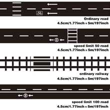 EsenTroye 5m Nastro adesivo Washi creativo con motivi stradali, ferroviari e di treni per il fai-da-te, adesivi per parcheggio, decorazioni per auto da corsa, accessori per feste e regali