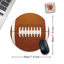 1 miếng lót chuột hoạt hình bóng đá & bóng bầu dục dễ thương, miếng lót chuột tròn để bàn văn phòng có đế cao su chống trượt, miếng lót chuột du lịch nhỏ gọn để làm việc, máy tính không dây, máy tính xách tay, phụ kiện văn phòng - Nhiều màu - Xem 5