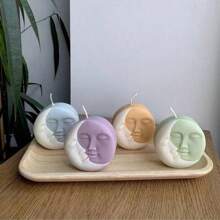 Moon-Shaped Face Silicone Candle Mold With Unique Design