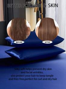 Bộ 2 vỏ gối satin cao cấp màu xanh hải quân, mềm mại và thoáng khí, chống nhăn, nhẹ nhàng cho tóc và da, cải thiện chất lượng giấc ngủ. Chỉ có vỏ gối, không kèm ruột gối, chất liệu satin sang trọng, siêu mềm mại và thoáng khí, có thể giặt máy. Món quà lý tưởng cho người thân yêu và khi đi du lịch. Khóa cài kiểu phong bì, mát mẻ và thoải mái, vỏ gối giường ngủ cao cấp, vỏ gối kiểu khách sạn siêu mềm, phù hợp với giường cỡ Full/Queen và King tiêu chuẩn. - Màu xanh hải quân - Xem 6