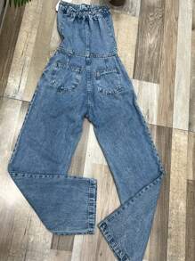 Take It Off Overalls - 中等水洗藍 - 查看 2