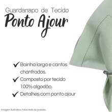 Guardanapo de Tecido Mesa Posta Algodão Ponto Ajour 4 Peças - Verde - Visão 4