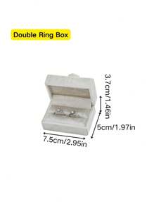 1pc Gray Magnolia Pearl Velvet Jewelry Storage Box For Ring, Necklace - Multicolor - View 9