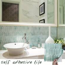 4/10/20 piezas Pegatinas de pared creativas 3D de mosaico de plumas - Resistentes al aceite y a la humedad, autoadhesivas, para azulejos de cocina y baño - Apropiadas para salpicaderos, renovación de paredes, decoración de paredes de baño y decoración de comedores