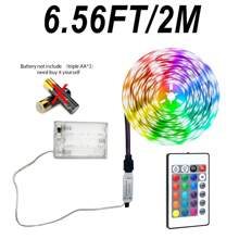 1 قطعة شريط إضاءة LED بطول 3 قدم، 6 قدم، 9 قدم، 16 قدم، 32 قدم، 50 قدم، شريط إضاءة LED RGB، جهاز تحكم عن بعد ب- 24 مفتاح، لديكور المنزل، غرفة النوم، الممر، حفلة عيد الميلاد، البار، عيد الميلاد (يعمل بصندوق البطارية، بطاريات AA غير مشمولة) - شريط RGB - مشاهدة 7