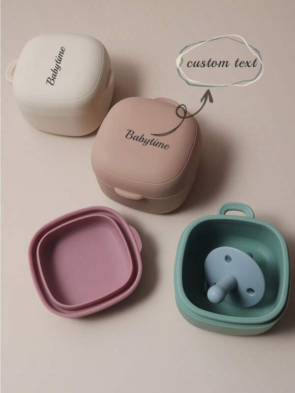 1pc Silicone Personalized Customization Name Baby Percifier Holder Storage Pacifier Container Box Baby Gift, Multi-Functional, Ornamental, Letter, Stylish, Modern, Colorful, Cute, Adorable, Casual, Custom, Personalized, Unique, Customized, Baby Gifts, Ideal Gifts For Him, Ideal Gifts For Her, Son, Daughter Back To School