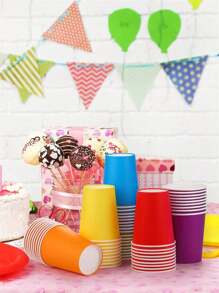 10pcs 一次性纸质派对杯 - 9 盎司, 热/冷饮杯, 适用于奶茶和咖啡, 浴室和漱口水小纸杯试用杯/派对生日派对饮料纸杯, 适用于派对, 生日派对, 野餐, 派对装饰, DIY 手工艺品和节日, 多种颜色可选, 居家生活用品 - 彩色 - 查看 4