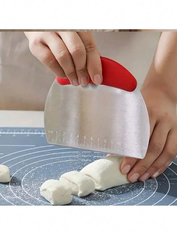 1 pieza Rasqueta para pasteles, Cortadora de pasteles, Cortadora de pasteles de acero inoxidable, Separador de pan multifuncional de PP, Cortador de pizza para el hogar, Cortador de pasteles, Utensilios de cocina, Accesorios de cocina, Excelente para hornear, hacer pizza y pasteles, Herramientas de cocina gourmet para hornear galletas, masa, vegetales y pan, Utensilios de cocina esenciales para la horneada navideña