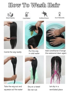 1. 直发假发，夹式设计，自然发质，带挑染 - 彩色 - 查看 9