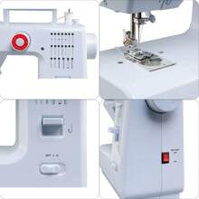 20 Stitches Electric Sewing Machine Household Double Thread Sewing Machine UK 220V - White - View 4