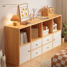 Librería de madera sencilla y moderna, mueble de almacenamiento para sala de estar - Marrón - Ver 2