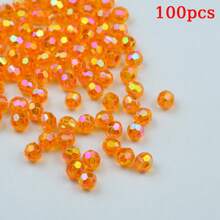 100 hạt Acrylic cắt cạnh 8mm - Màu AB trong suốt, thích hợp để làm đồ trang sức DIY, vòng tay, vòng cổ và các dự án thủ công - Hạt pha lê nhiều mặt lớn - Xem 22