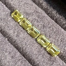 One 100% Yellow Sapphire Loose Emerald Cut Gemstone For Charms Advanced Jewelry Making Materials DIY - Yellow - View 6