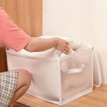 1pc Waterproof Transparent PP Storage Box, Clothing, Toys, Quilt, Home Organizer, Moisture-Proof Plastic Transparent Storage Box, Kitchen, Room, Office Cabinet Storage, Waterproof Storage Box, Makeup, Toys, Clothing Organizer Box, Waterproof Foldable Transparent Storage Box, Clothes Sorting Organizer Bag