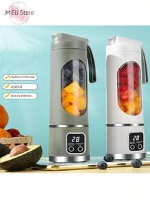 LIPETY Per USB wiederaufladbarer tragbarer Mixer – Mini-Eiszerkleinerer mit 12 Klingen und digitaler Anzeige, 3 Modi, leicht zu reinigen, tragbarer Mixbecher mit 425 ml Fassungsvermögen, perfekt für die Zubereitung von frischem Saft zu Hause oder unterwegs. Haushaltsgeräte