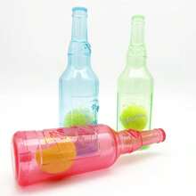 1pc Pet Squeaky Chew-Resistant Floating Rubber TPR Tennis Ball Bottle Shaped Toy, Chewing & Interactive For Large/Small Dogs