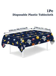 1 件宇航员印花派对桌布，220*130 厘米太空星球主题桌布，生日派对装饰，家居装饰，性别揭示婴儿派对装饰，宇航员主题生日派对用品，桌面装饰，桌布