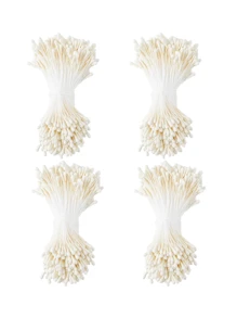 400/800/1600颗人造花蕊，仿珍珠花蕊，家居花艺DIY工艺装饰，适用于婚礼花艺布置、手工家居装饰、复活节、母亲节、父亲节等场合。 - 白色 - 查看 1