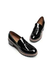 Women's Loafers Slip On Platform Chunky Penny Heeled Dressy Work Business Casual Loafers Shoes