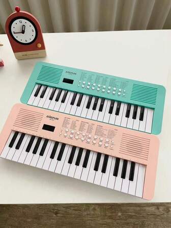 1 pieza de Teclado electrónico de 37 teclas, 200 tonos, 35 canciones de demostración, altavoces estéreo con micrófono, metrónomo y grabación, juguete de piano para niños, juguete adecuado para que los padres eduquen musicalmente a sus hijos.