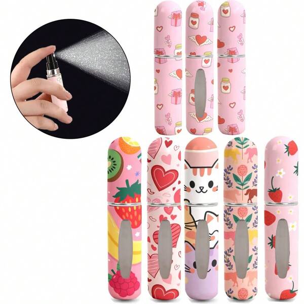 1 pieza Atomizador de perfume recargable lindo de 5ML - Botella de rocío de viaje rellenable por la parte inferior - Dispensador de fragancia adorable y portátil para mujeres y niñas, Frasco de perfume