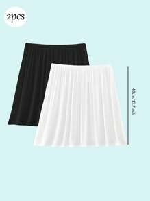 3 Pieces/2 Pieces/1Piece Hip-Wrapped Lining Skirt Bottoming Skirt Anti-Exposure Skirt,Multi-Color, Solid Color, Spring And Summer Styles,Anti Transparency And Anti Light Medium Long Skirt, Inner Lining Skirt, Lace Bottom, Anti-Static Skirt, Elastic Waistband Suitable For Slightly Overweight Girls, Suitable For Daily Wear