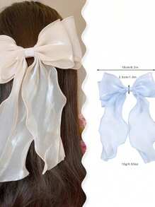 1/4pcs Mermaid Ji Xian Qi Piao Hair Clip Fine Sparkle Big Bow Top Clip Back Of Head Half Tie Special Style Hair Accessories For Women