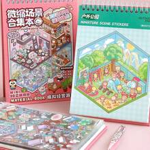 25 张宠物贴纸 + 20 种不同场景迷你风景贴纸书 - 微场景布局风景 3D 分层微型房屋贴纸套装，适合女孩、学校用品、返校 - 彩色 - 查看 5