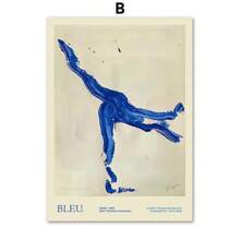 1 tấm áp phích trừu tượng chủ đề màu xanh lam, bình hoa sọc, tranh vải treo tường, phòng khách hiện đại, trang trí nhà không có khung - Nhiều màu - Xem 38