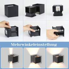 Lámpara de pared LED para uso en exteriores - Lámpara de pared negra hacia arriba/abajo para interiores y exteriores, bombilla G9 reemplazable, clasificada IP65, luz de pared blanca cálida de 3000K para escaleras y exteriores