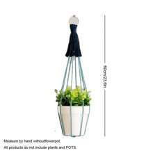 1 szt. wieszak na rośliny makrama, wisząca dekoracja w stylu boho do roślin pnących, ręcznie robiony kolorowy frędzel doniczka do kwiatów wiszący na sznurku wewnątrz - roślina i doniczka nie są dołączone