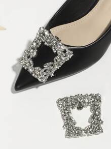 Silver-Color Decorative X-Shape Shoe Accessories, DIY Rhinestone Buckle