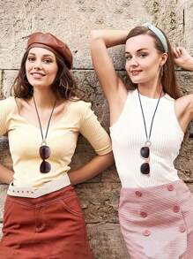 1pc Eyewear Chains, Minimalist Shoulder Strap Chain Style Fashion Glasses Frame With An Open Circular Eyewear Chain