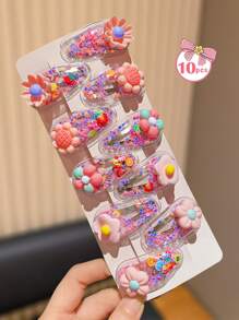 10/20pcs Colorful Fruit & Floral Hair Clips, Great Gift For Teens, Suitable For Everyday Wear All Seasons