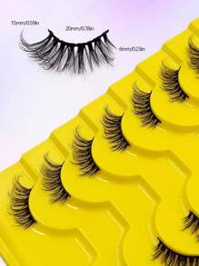 10 Pairs Natural Looking Fluffy Soft False Eyelashes, 3D Mink Fur Eyelashes, Cat Eye Elongated Lashes, Reusable, For Makeup & Eyelash Extensions - Cat Eye Lashes - View 4