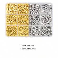 1120Pcs Assorted Golden Spacer Beads, Shine CCB Round Heart Star Flat Rhombic Beads For Jewelry Making,Multiple Shapes Acrylic Mini Beads Set For DIY Bracelet Necklace Crafting