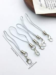 20/50 Pieces Of Silvery Lobster Clasps, Lanyards, Ropes, Mobile Belts, And Charming Nylon Keychains, Suitable For DIY Jewelry Making Accessories - Silver - View 4
