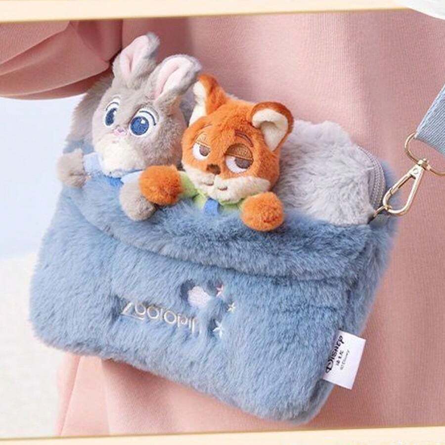 Zootopia Judy & Nick Fashion Handbag, Fun Design, Comfortable Handle, Suitable For Travel, Casual Daily Or As A Gift(1 PC) - Blue - View 1
