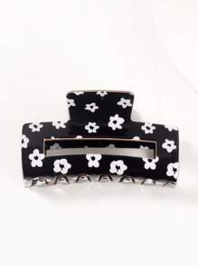 1Pc New Cute Floral Hair Clip - Women's PVC Hair Accessory, Bright Floral Pattern, Medium Size, Perfect For Fashionable Hair Management