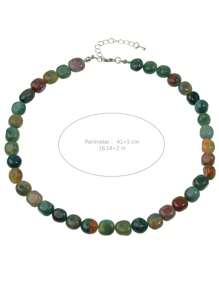 Vintage Natural Stone Necklace, High-End Bohemian Healing Natural Crystal Sakura Agate Stone Elegant Necklace Jewelry, Suitable For Mother's Day, Father's Day Gift (Natural Stone Color Random)