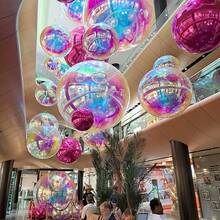 10 个 4D 圆形铝箔气球，婚礼生日派对装饰 - 炫彩 - 查看 5