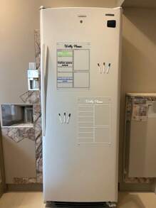 1个亚克力磁性周餐计划板，可擦写日历备忘录提醒白板，可重复使用周餐计划表