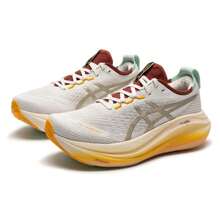 Asics 男士 Gel-Nimbus 27 成都跑步鞋，1011C094-100，舒适透气运动休闲运动鞋 - 奶白色/金色 - 查看 3